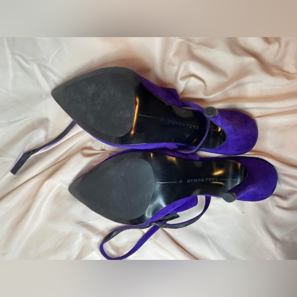 Zara rare 100% leather ruffled frill heels size 40 - Picture 8 of 8